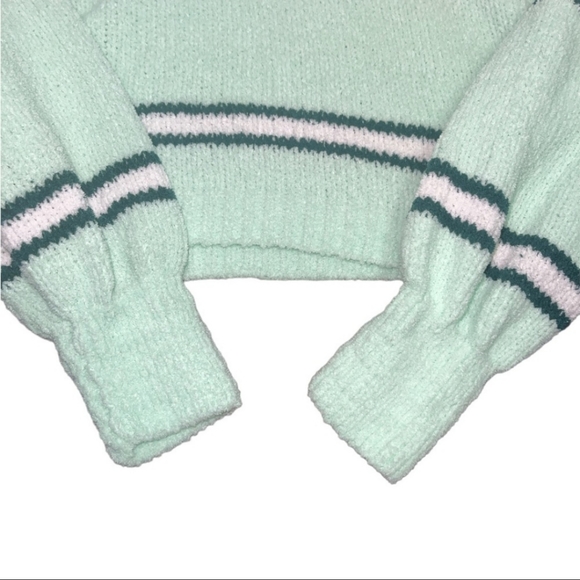 Wild Fable chenille mockneck crop striped sweater - Picture 7 of 8